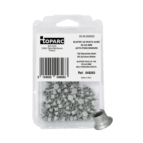 Pack+of+100+Self+Piercing+Rivets+5.3x5mm+(048263)+(1) GYS self-piercing steel rivets 048263