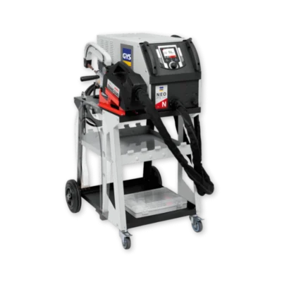 GYS GYSPOT PTI NEO 208–240V automotive resistance spot welder with liquid-cooled gun and mobile trolley for collision repair.